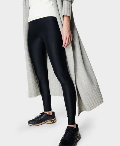 High Shine High Waisted Workout Leggings, Black | Sweaty Betty