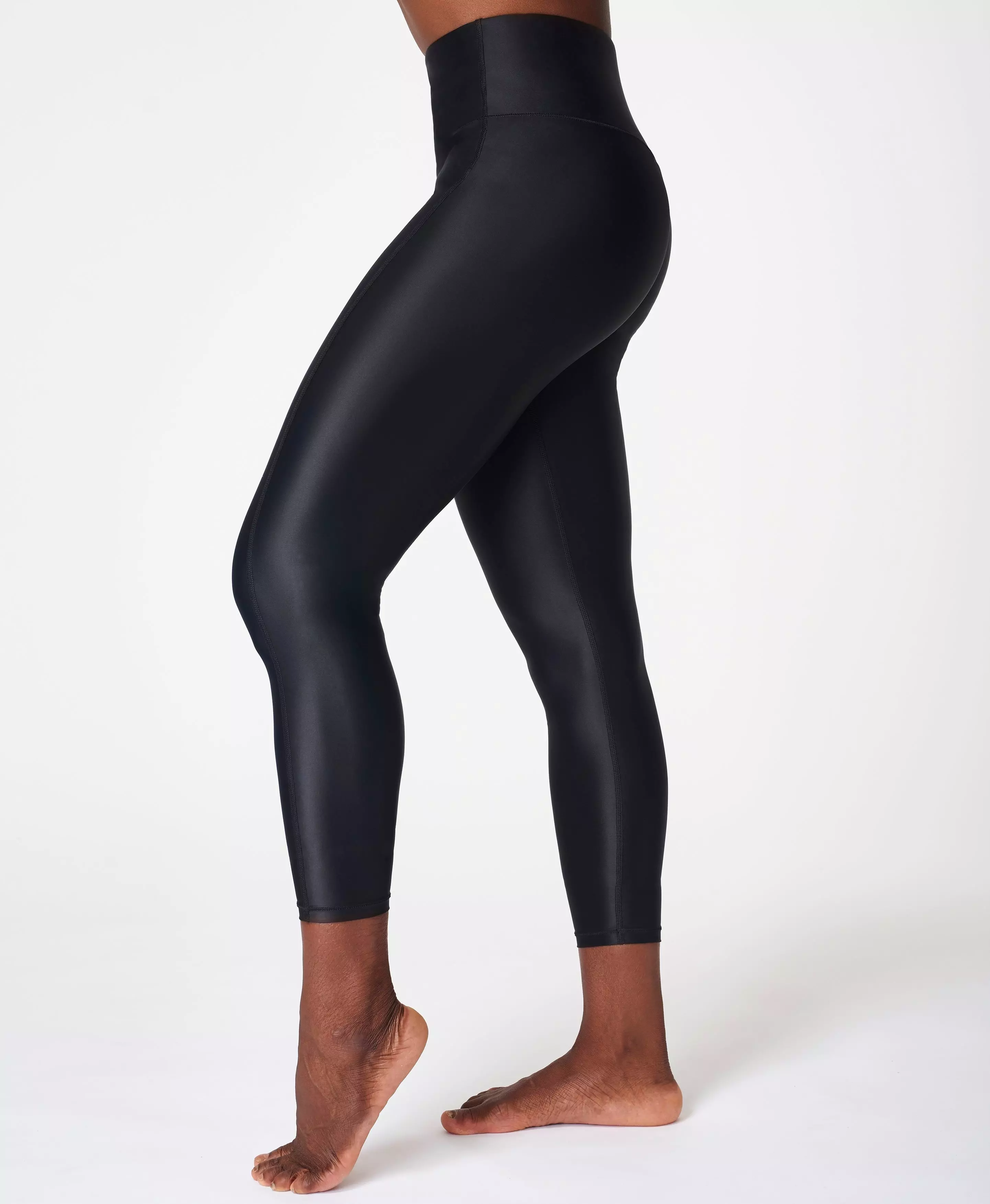 Topshop Petite high shine leggings in black - ShopStyle