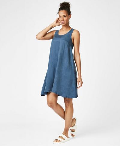 Dragonfly Dress, Washed Navy | Sweaty Betty