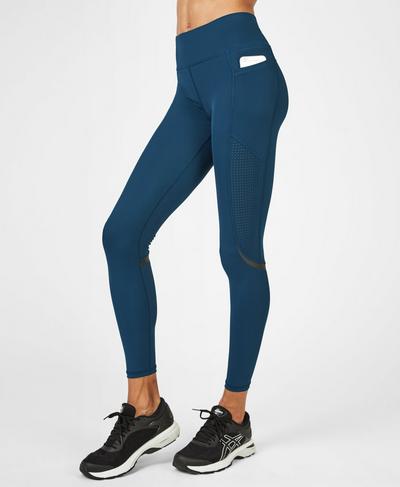 Zero Gravity High Waisted Running Leggings, Beetle Blue | Sweaty Betty