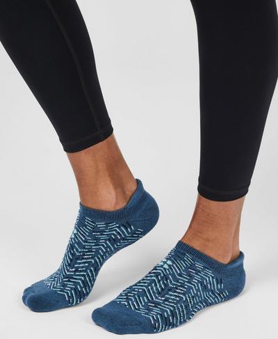 Trainer Liners, Beetle Blue Herringbone Print | Sweaty Betty
