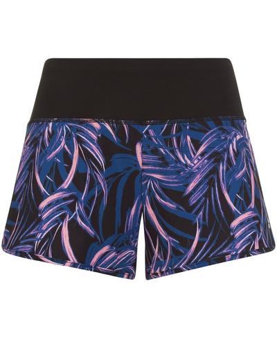 Time Trial Running Shorts, Neon Palm Leaf Print | Sweaty Betty