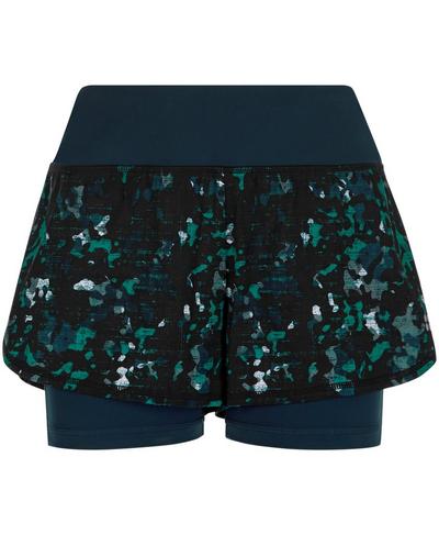 Challenge Running Shorts, Deep Lake Camo Print | Sweaty Betty