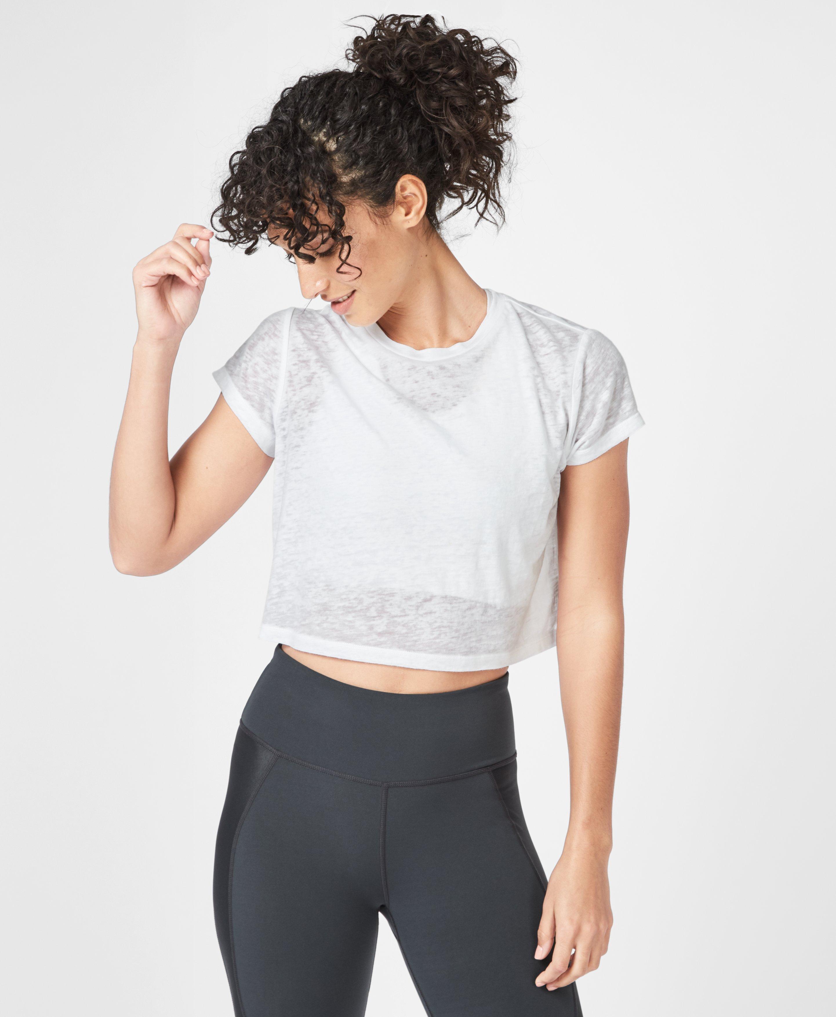 cropped workout tee