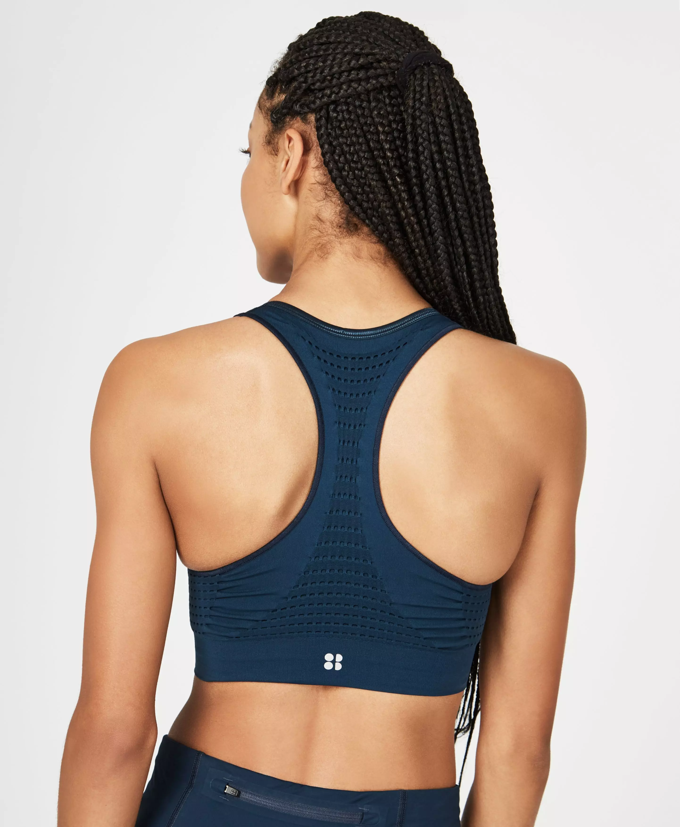 Sweaty Betty Stamina Soft-cup Stretch-woven Sports Bra In Blue