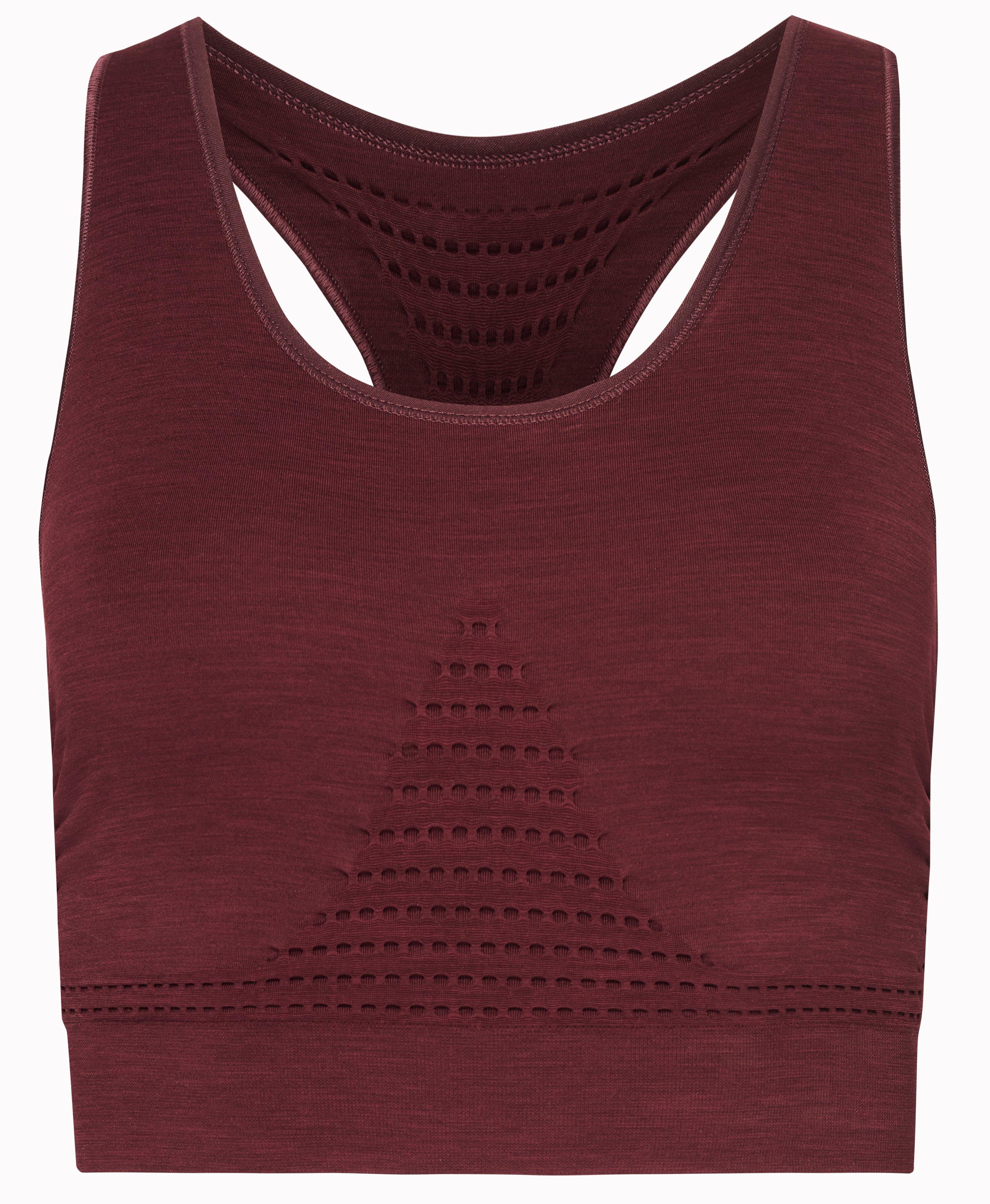 dark red sports bra