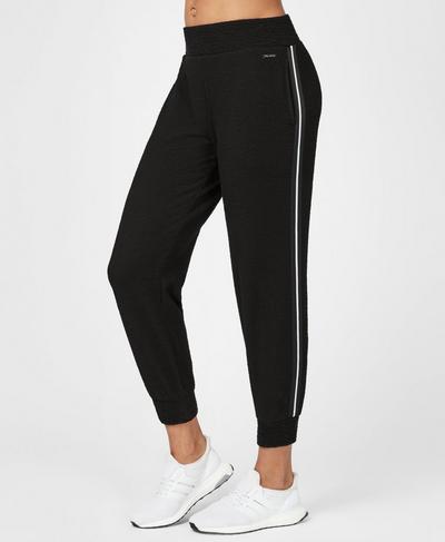 Connect Cuffed 7/8 Track Pants, Black | Sweaty Betty