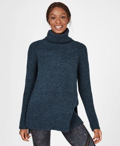 Shakti Wool Blend Jumper, Beetle Blue | Sweaty Betty