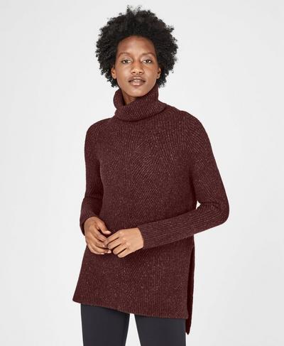Shakti Wool Blend Jumper, Black Cherry | Sweaty Betty