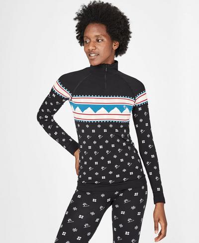 Betty Ski Base Layer Top, Betty Fairisle Jacquard | Sweaty Betty