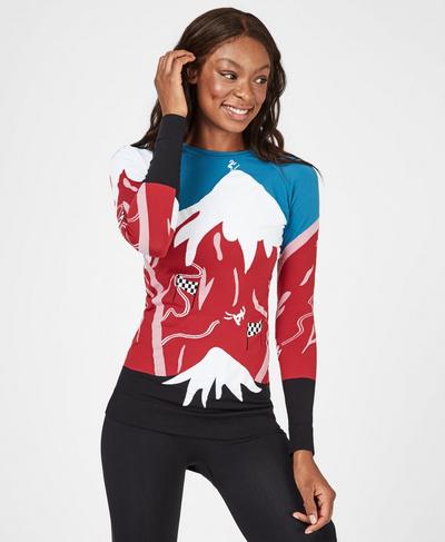 Betty Ski Base Layer Top, Ski Scene Jacquard | Sweaty Betty