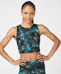 Zero Gravity Running Tank, Black Neon Tropical Print | Sweaty Betty