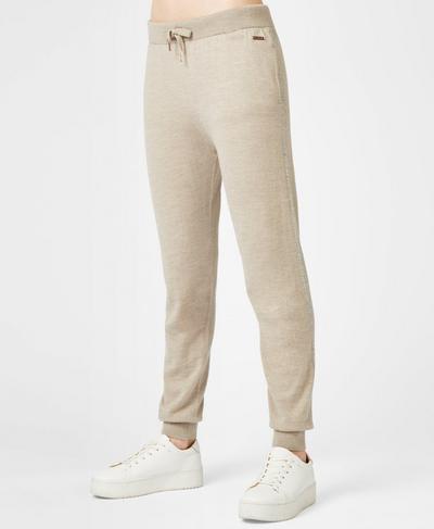 Alpine Merino Knitted Trousers, Oatmeal Marl | Sweaty Betty