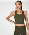 Power Crop Workout Tank, Olive | Sweaty Betty