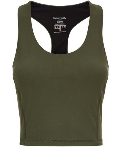 Power Crop Workout Vest, Olive | Sweaty Betty