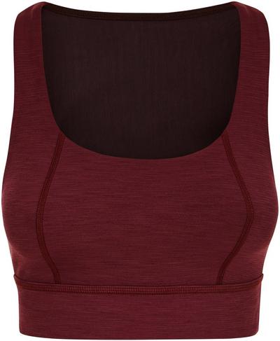 Studio Open Back Sports Bra, Black Cherry | Sweaty Betty