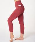 Super Sculpt High Waisted 7/8 Yoga Leggings, Renaissance Red Marl | Sweaty Betty