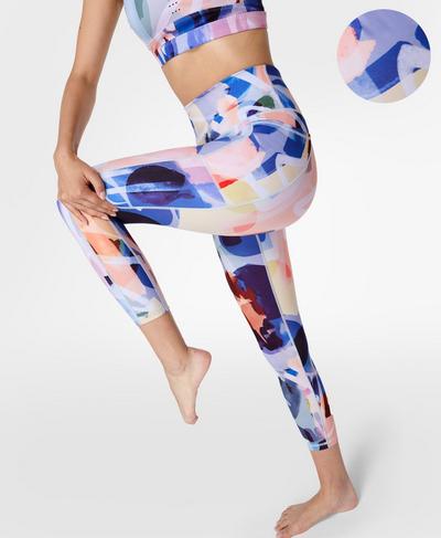 Nachhaltige Super Sculpt Yoga Leggings in 7/8-Länge , Pink Art Print | Sweaty Betty
