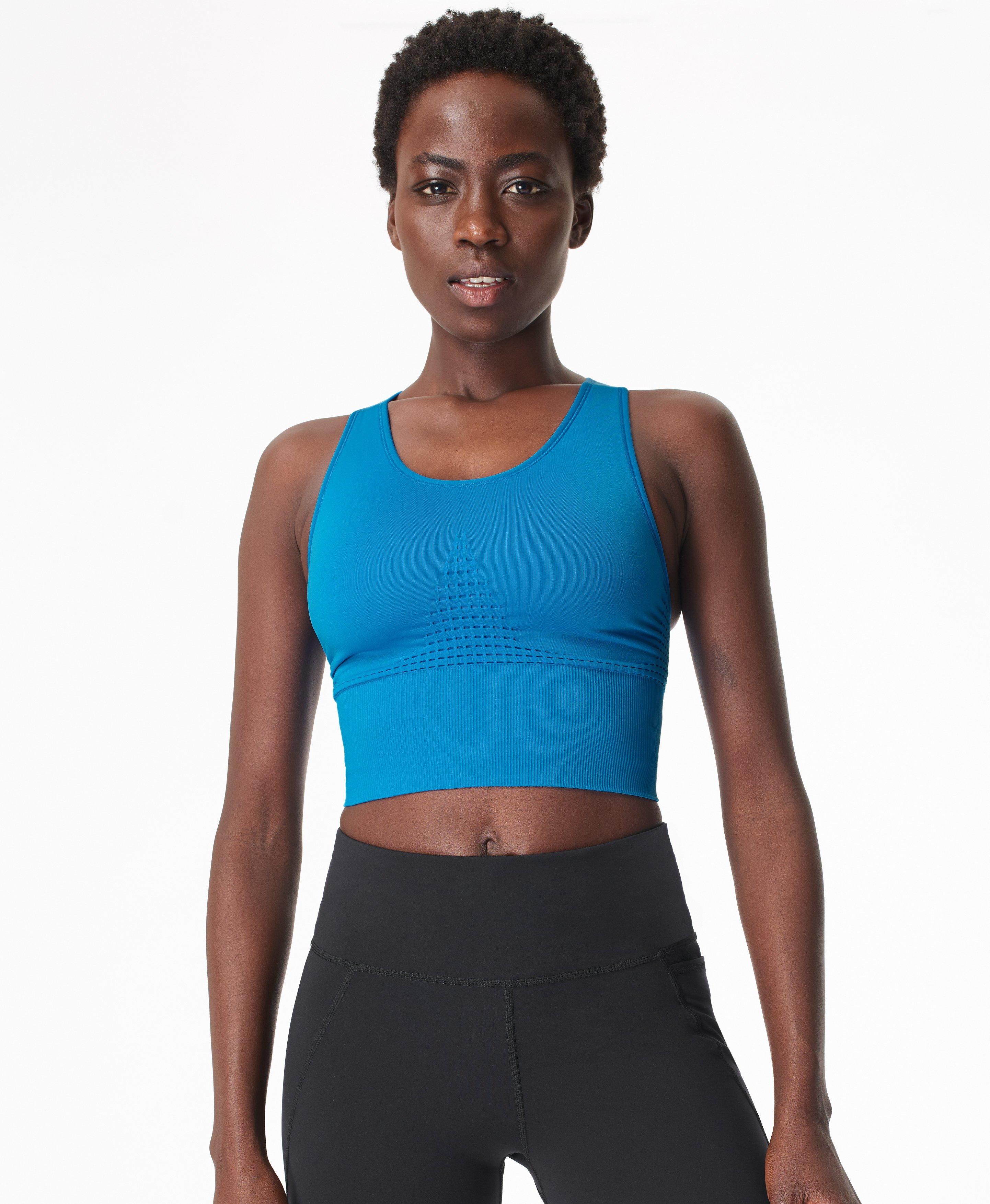 electric blue sports bra