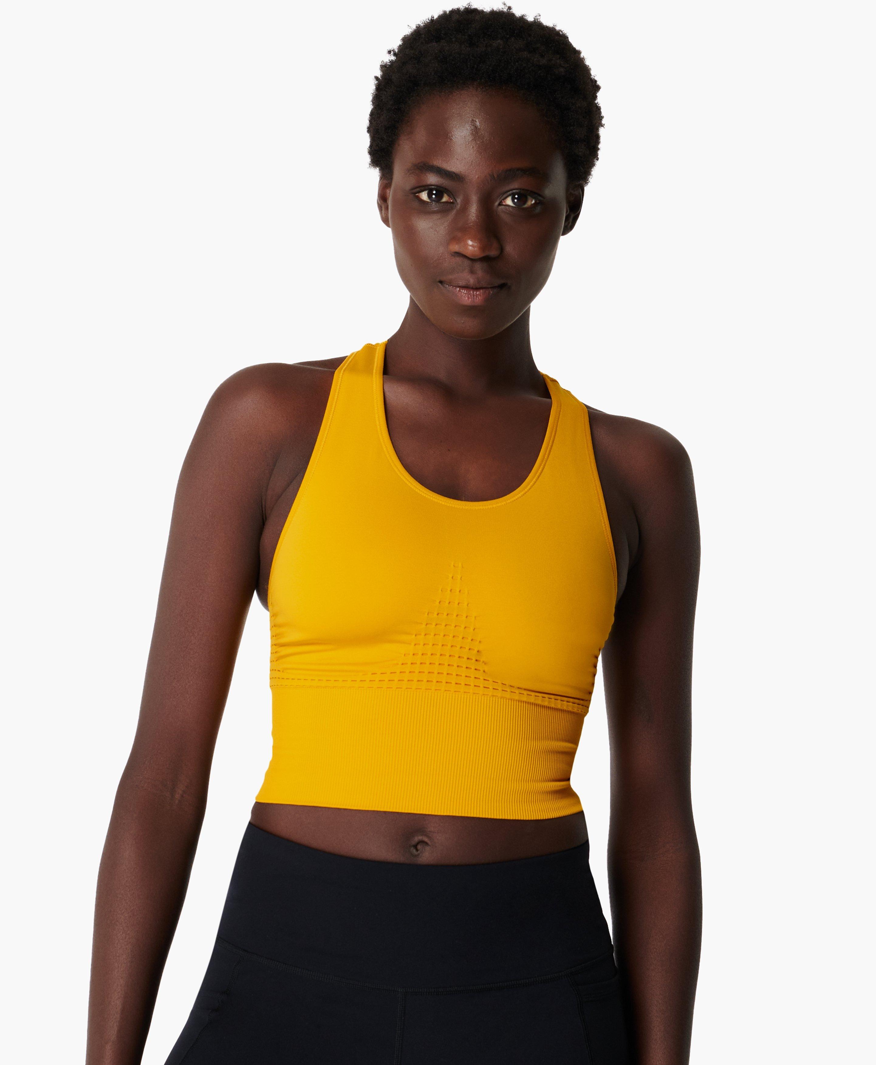 yellow sports crop top