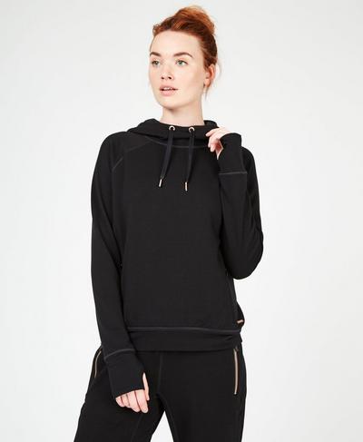 Rhythm Merino Hoody, Black | Sweaty Betty