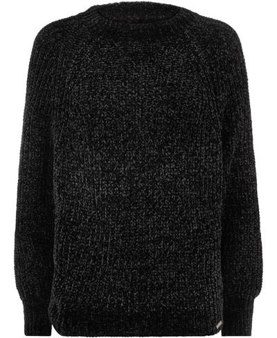 Lita Chenille Crewneck Jumper, Black | Sweaty Betty