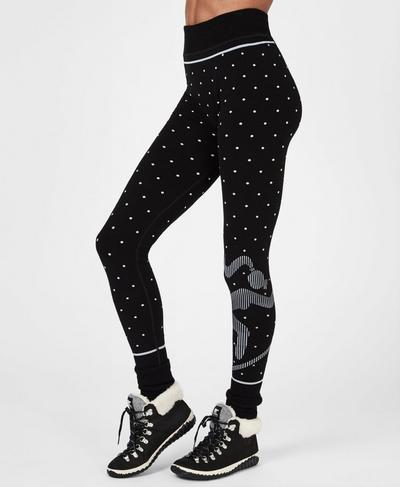 Freestyle Ski Merino Base Layer Leggings, Ski Jumper Black Jacquard | Sweaty Betty