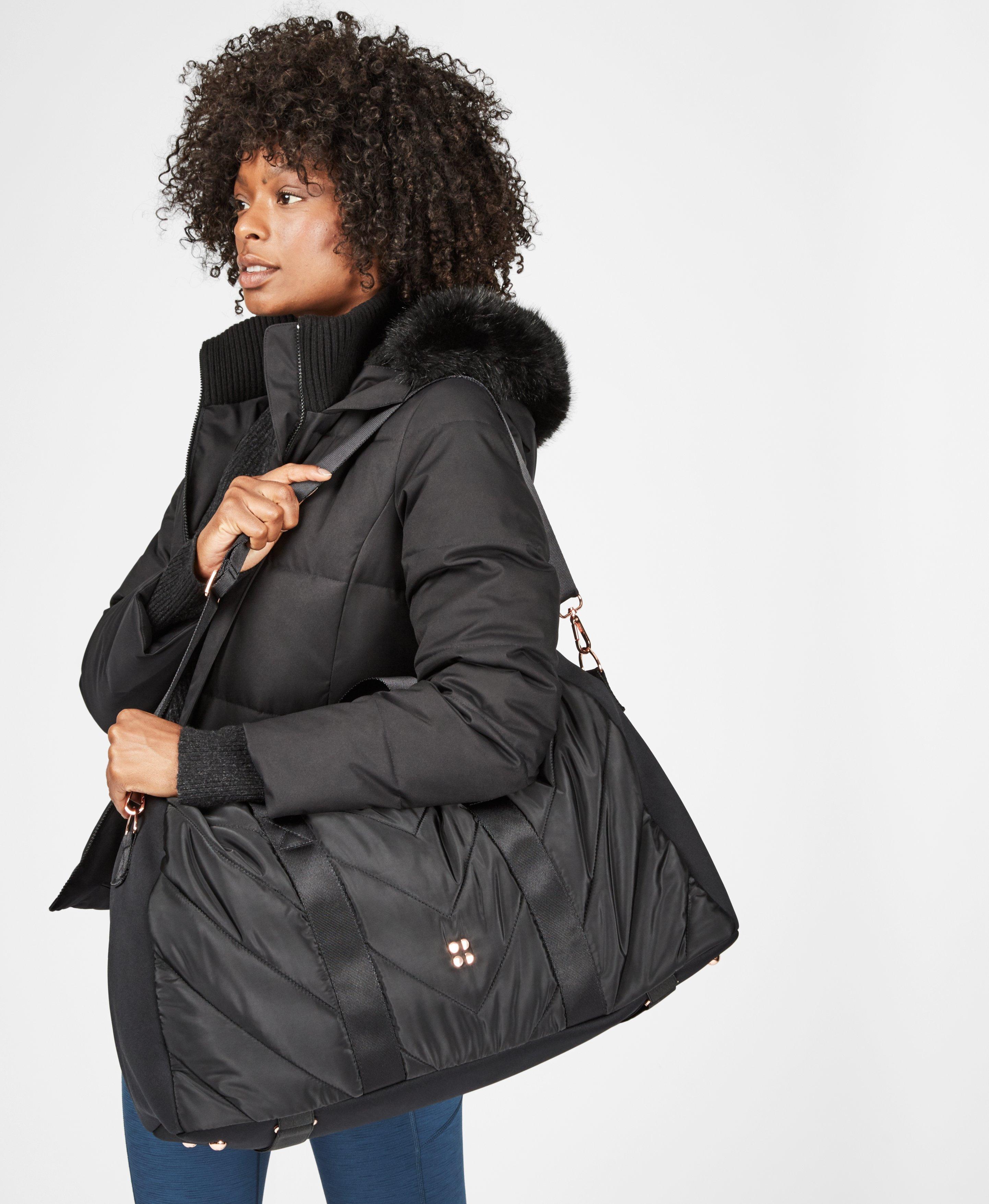 Icon Quilted Holdall, Black | Sweaty Betty