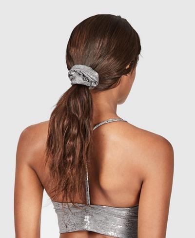 Scrunchie, Gunmetal Glitter Print | Sweaty Betty