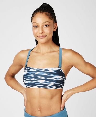 Resort Swim Bikini Top, Stellar Blue Water Print | Sweaty Betty