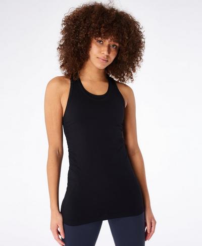Athlete Seamless Gym Vest, Black | Sweaty Betty