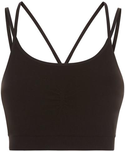 Brahma Bamboo Padded Yoga Bra, Black | Sweaty Betty