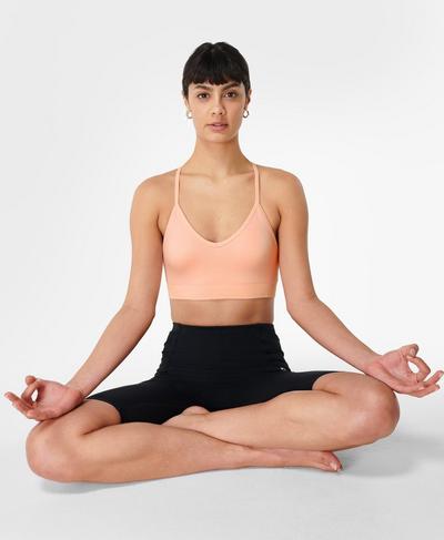 Mindful Seamless Yoga Bra, Sorbet Pink | Sweaty Betty