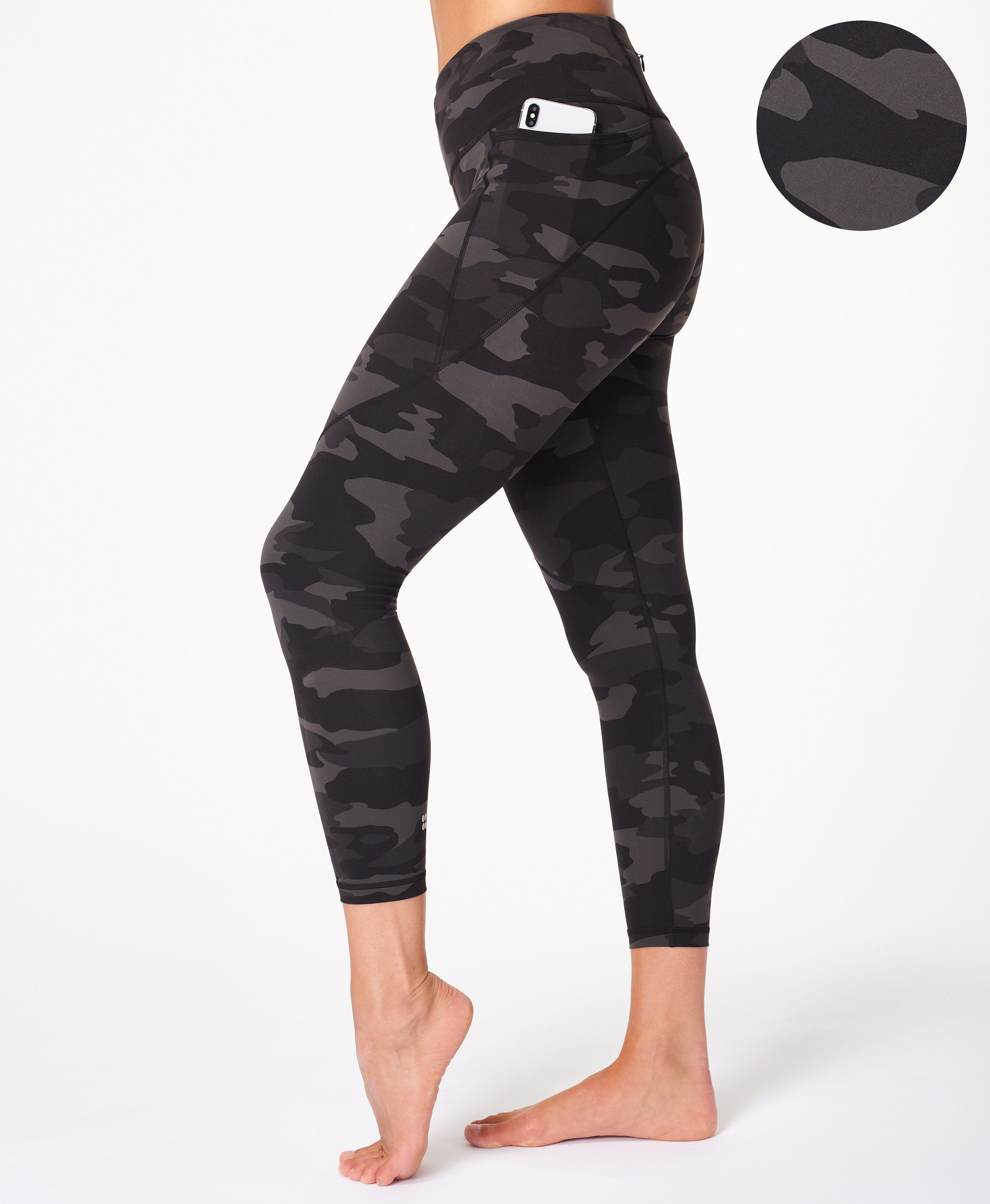 8 Gym Leggings - blacktonalcamoprint 