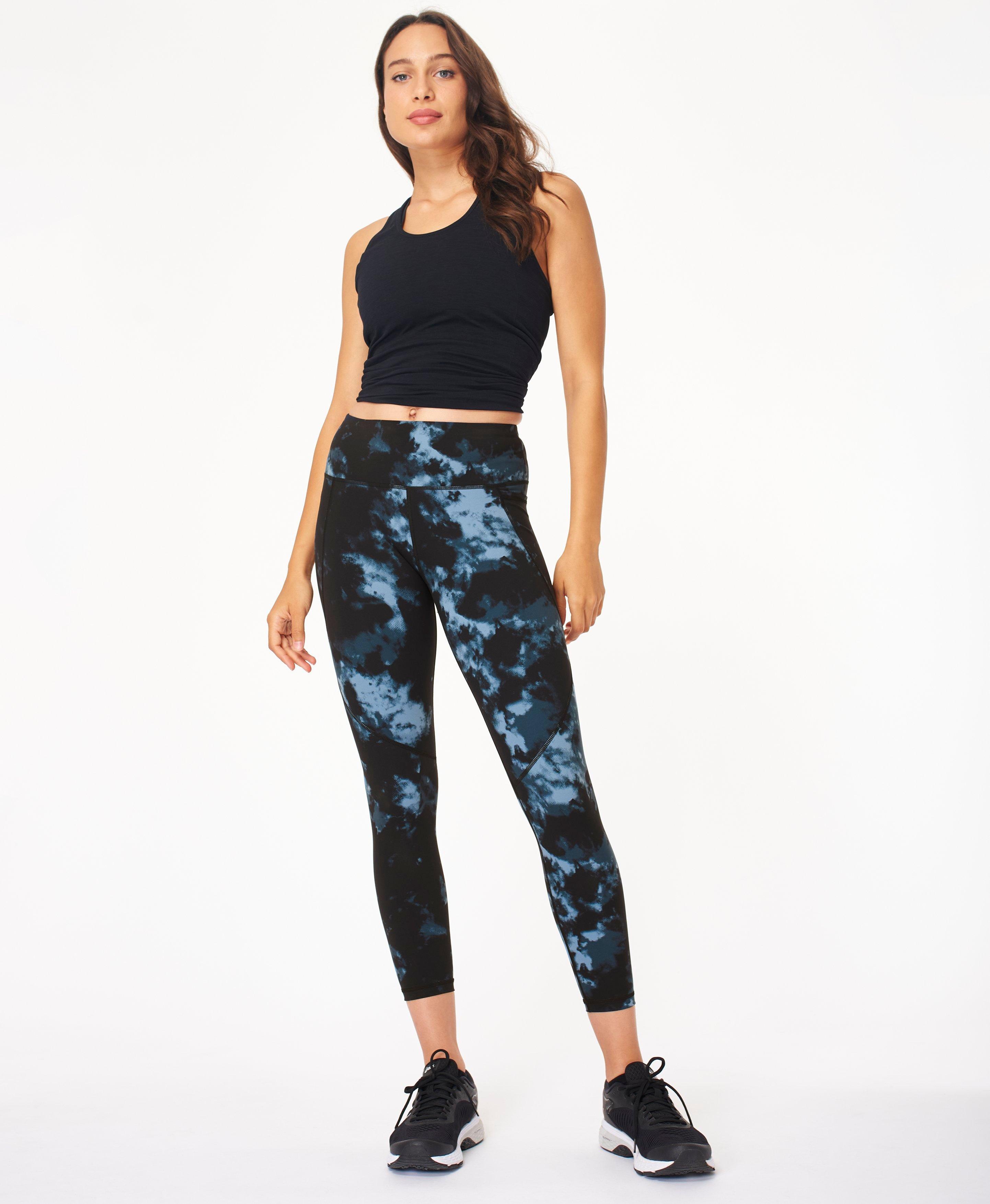 blue tie dye leggings