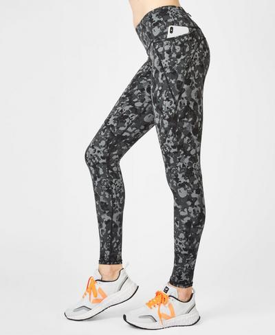 Power Workout Leggings, Monotone Patch Print | Sweaty Betty