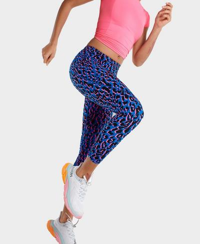 Power 7/8 Gym Leggings , Pink Leopard Print | Sweaty Betty