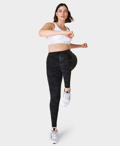 Power Workout Leggings , Ultra Black Camo Print | Sweaty Betty