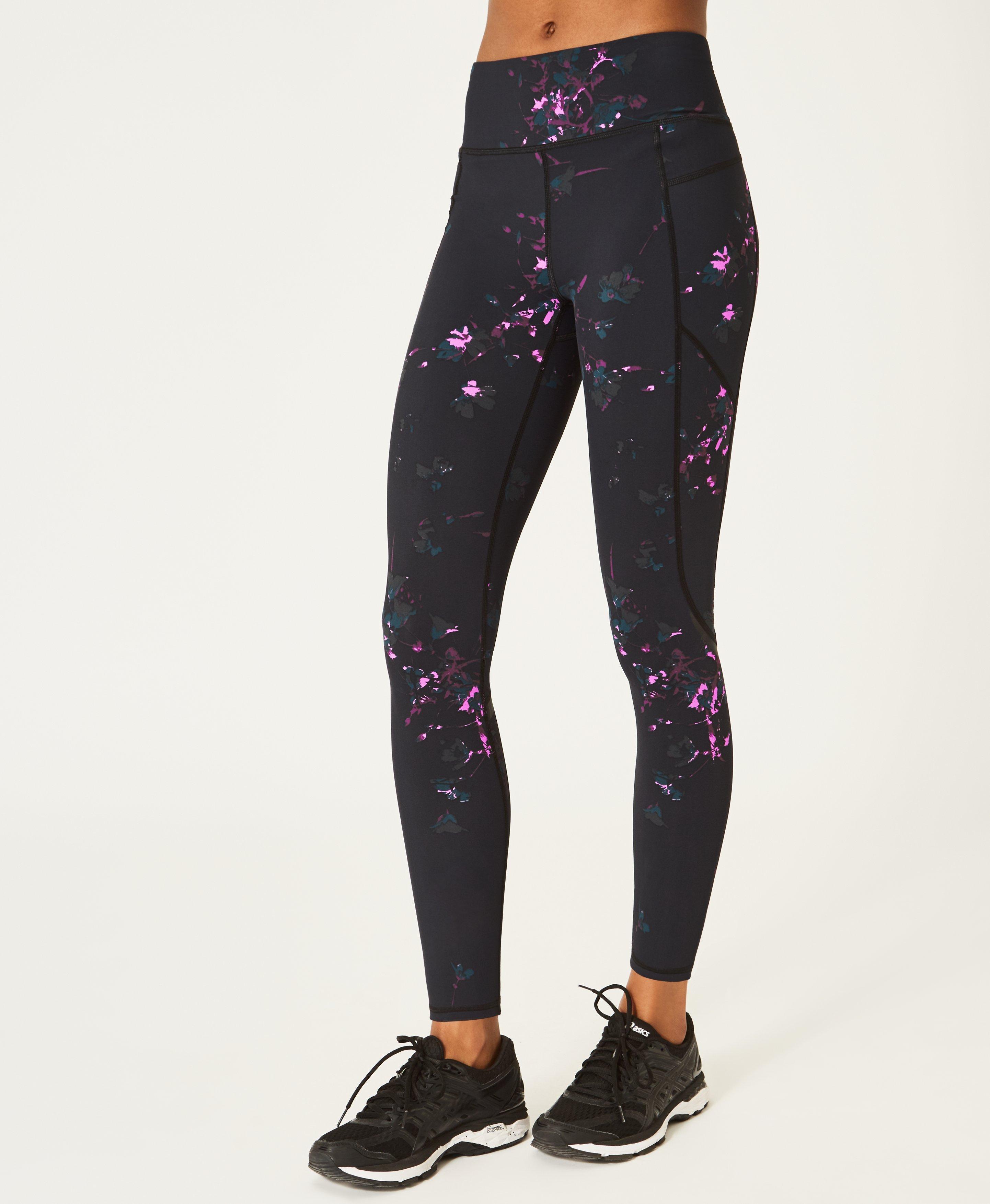 black high waisted running leggings