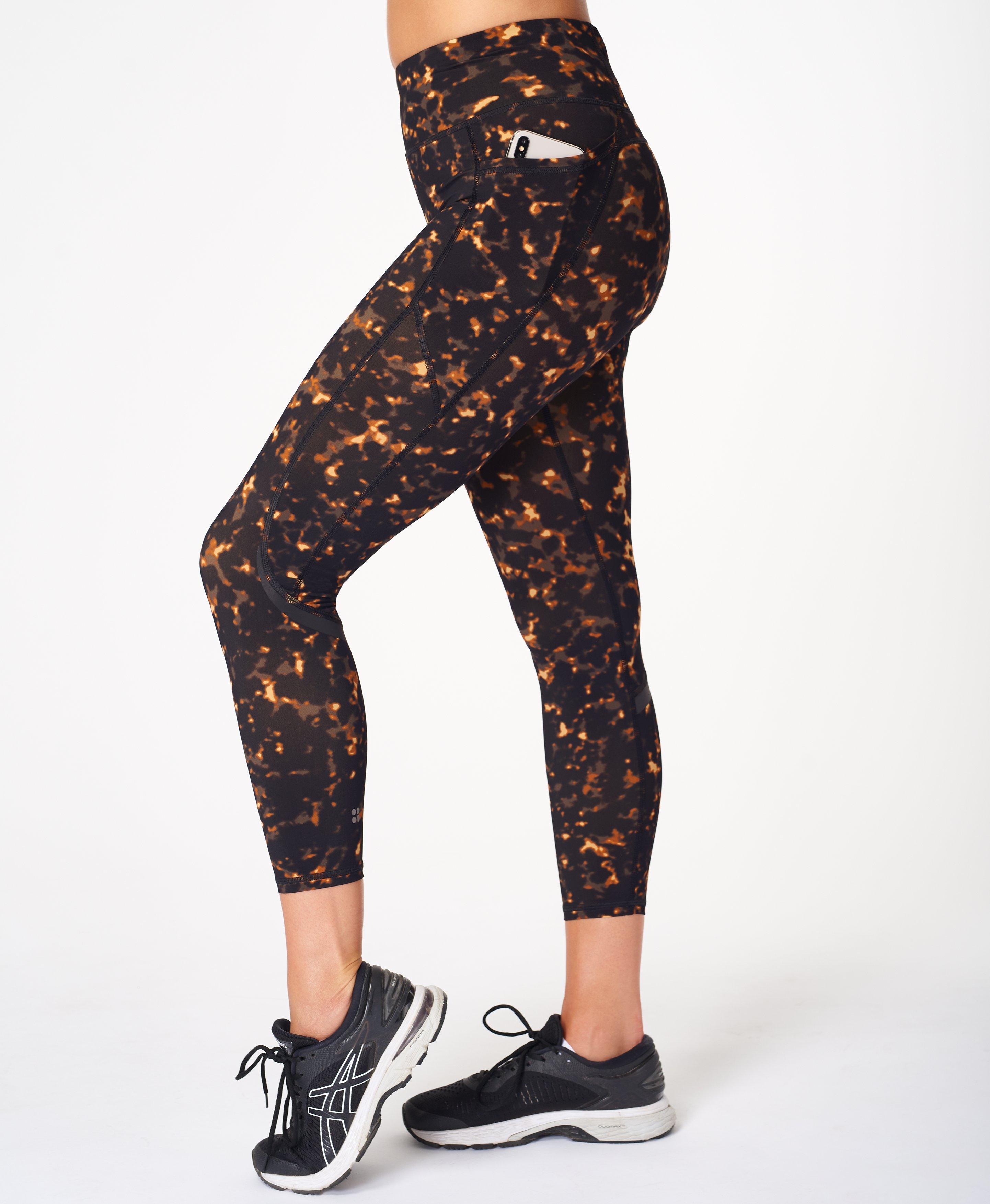 brown running tights