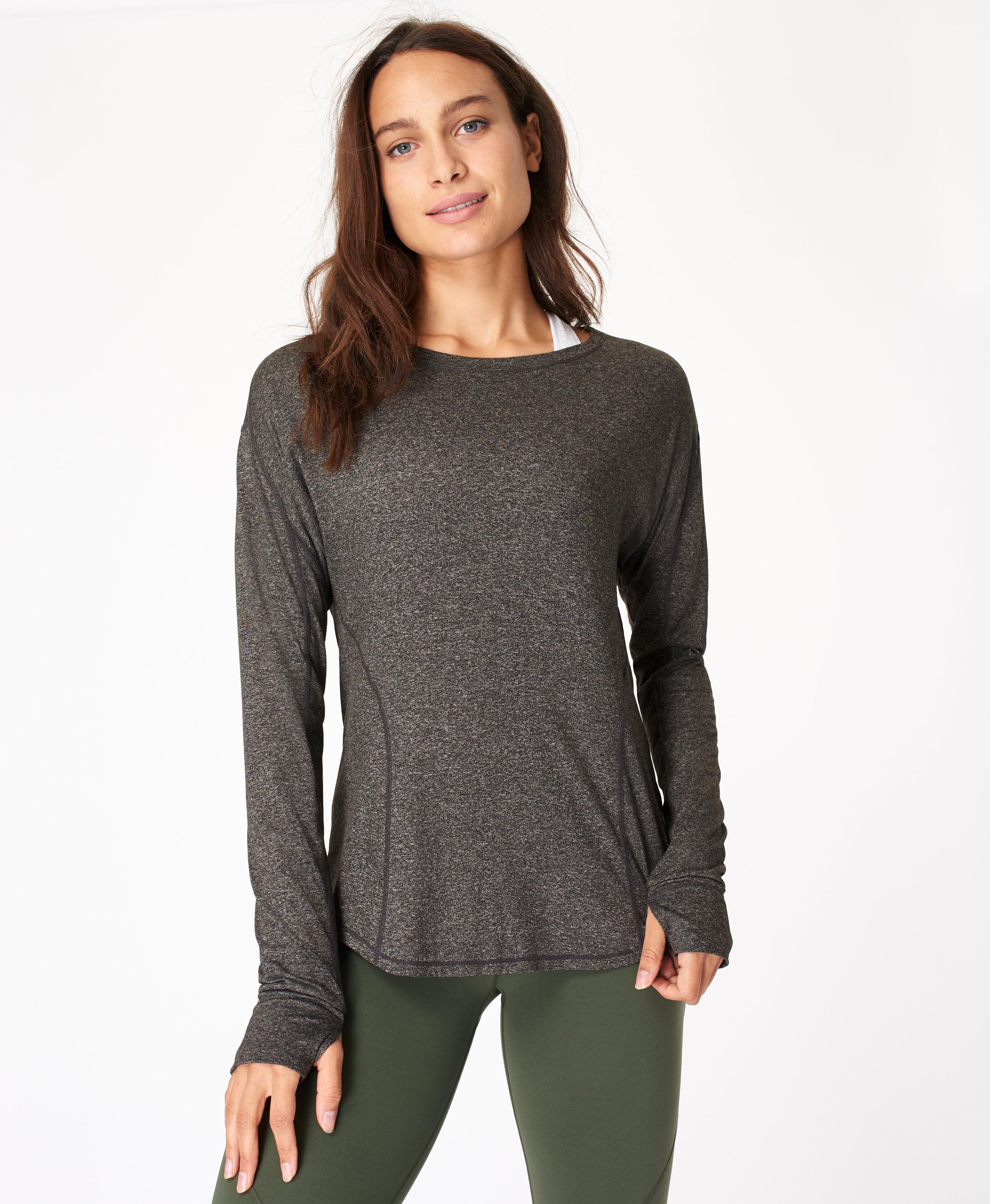 long sleeve long workout tops