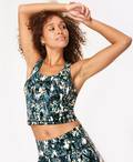 Power Cropped Workout Tank, Blue Marble Print | Sweaty Betty