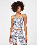 Contour Cropped Workout Vest, Pink Doodle Print | Sweaty Betty