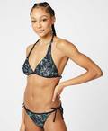 Reversible Triangle Swim Bikini Top, Beetle Blue Hot to Croc Print | Sweaty Betty