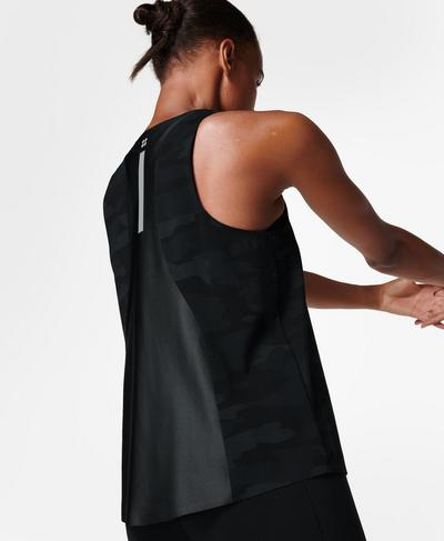 Power Mission Gym Vest Top , Ultra Black Camo Print | Sweaty Betty