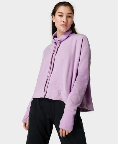 Harmonise Luxe Fleece Sweatshirt, Allium Purple | Sweaty Betty