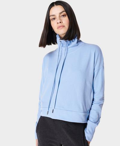Harmonise Italian Fleece Sweatshirt, Coast Blue | Sweaty Betty