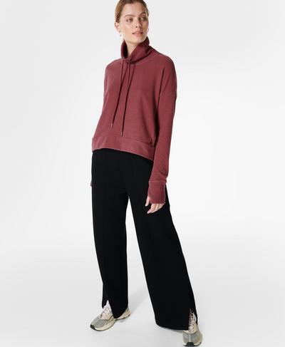 Harmonise Italian Fleece Sweatshirt, Plum Pink | Sweaty Betty