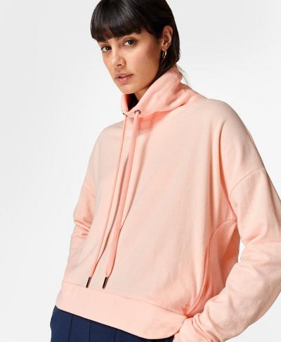 Harmonise Italian Fleece Sweatshirt, Sorbet Pink | Sweaty Betty
