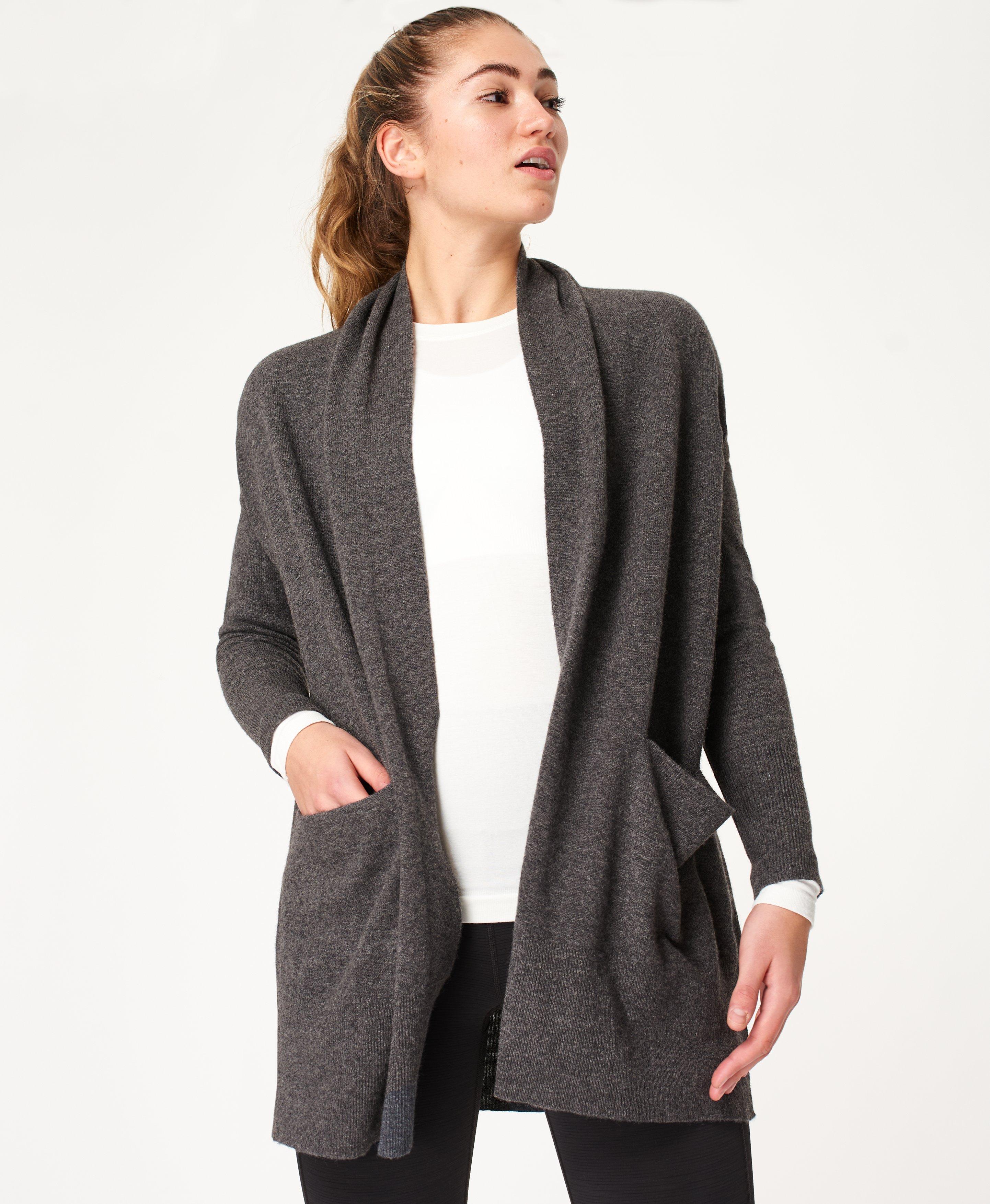 charcoal grey cashmere cardigan